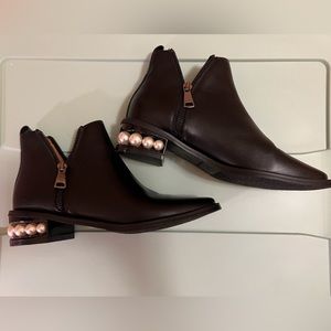 CATHERINE MALANDRINO PEARL ANKLE BOOTIES $15